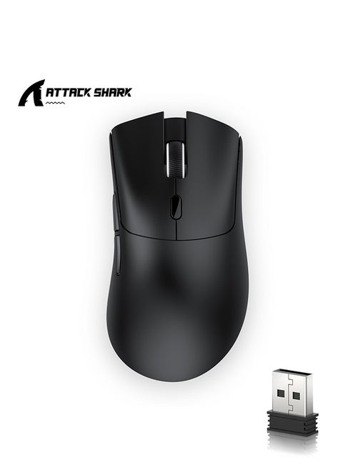 R1 Wireless Gaming Mouse,Tri-Mode Connection (2.4G/Wired/BT5.2),55g Lightweight,18K DPI Optical Sensor,HUYU 20 Million Key Life,Ergonomic Design,for PC/Laptop/Win/Mac(Black)
