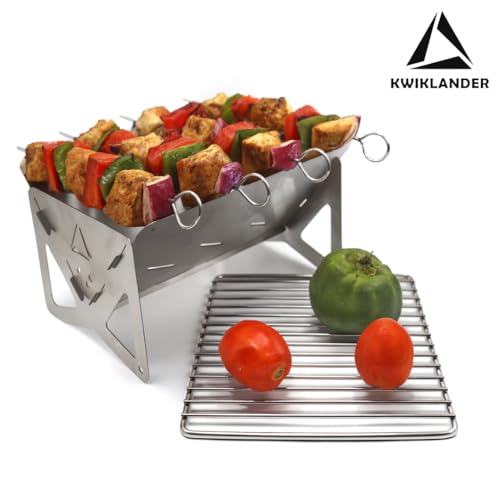 KWIKLANDER® Mini Stainless Steel Portable BBQ Grill - Charcoal Camping Grill - Foldable Barbeque Tandoor - Image 5