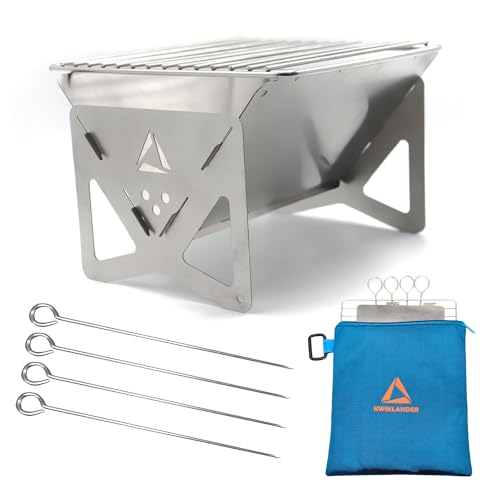KWIKLANDER® Mini Stainless Steel Portable BBQ Grill - Charcoal Camping Grill - Foldable Barbeque Tandoor - Image 1
