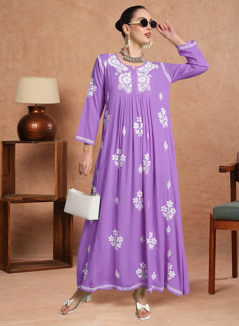 الايا جلابية شيكاري مطرزة يدوياً بالرايون