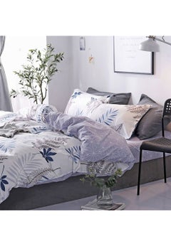 GOLDEN HOME طقم غطاء لحاف بنمط مخطط مكون من 6 قطع مقاس كينج/كوين/مفرد. تتضمن المجموعة 1 غطاء لحاف، 1 ملاءة سرير جاهزة، 4 أكياس وسائد  - Image 4