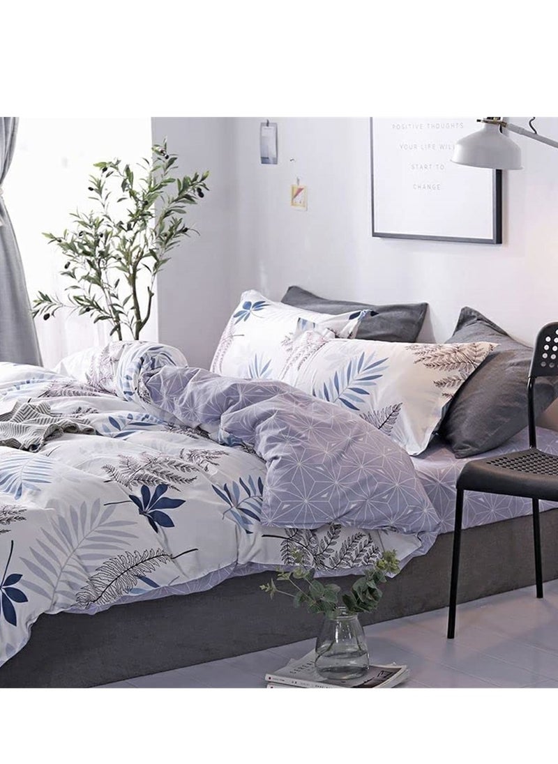 GOLDEN HOME طقم غطاء لحاف بنمط مخطط مكون من 6 قطع مقاس كينج/كوين/مفرد. تتضمن المجموعة 1 غطاء لحاف، 1 ملاءة سرير جاهزة، 4 أكياس وسائد  - Image 4