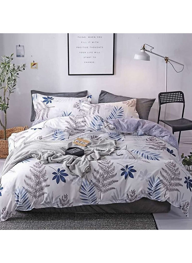GOLDEN HOME طقم غطاء لحاف بنمط مخطط مكون من 6 قطع مقاس كينج/كوين/مفرد. تتضمن المجموعة 1 غطاء لحاف، 1 ملاءة سرير جاهزة، 4 أكياس وسائد  - Image 2