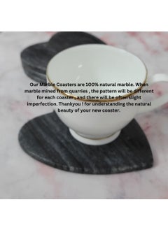 R&M RM Coasters for Dining Table Hot Pots | Decorative Cocktail Coaster Fit for Tea Cups, Coffee Mugs & Glasses | Drinks Hot & Cold | Housewarming Gift | Heart Pattern | Black Marble(Set of 4)  - Image 3