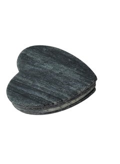 R&M RM Coasters for Dining Table Hot Pots | Decorative Cocktail Coaster Fit for Tea Cups, Coffee Mugs & Glasses | Drinks Hot & Cold | Housewarming Gift | Heart Pattern | Black Marble(Set of 4)  - Image 1