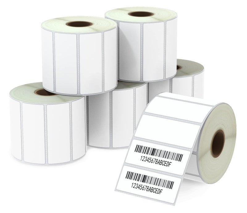 BETCKEY 2625 x 1 67 mm x 25 mm File Folder Address Labels Compatible with ZebraRollo Label PrinterPremium Adhesive Perforated 6 Rolls 12000 Labels