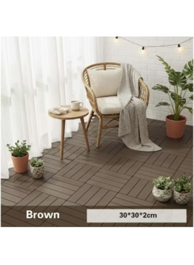 Plastic Deck Tiles Waterproof Interlocking  All-Weather Patio Flooring & Balcony Pavers Easy-Snap Outdoor Decking Tiles for Porch & Garden 10pcs - Image 3