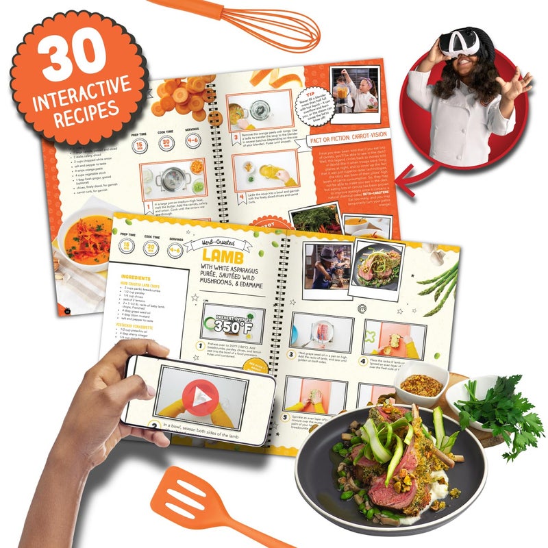 Abacus Brands VR MasterChef Junior - Virtual Reality Kids Cookbook and Interactive Food Science STEM Learning Activity Set (Full Version - Includes Goggles) - for Ages 8 and Up [Packaging May Vary] - Image 2
