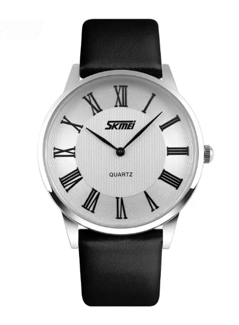 SKMEI ساعة يد كاجوال للرجال بحركة أنالوجية من الكوارتز بحزام جلد - 9092 - Image 1