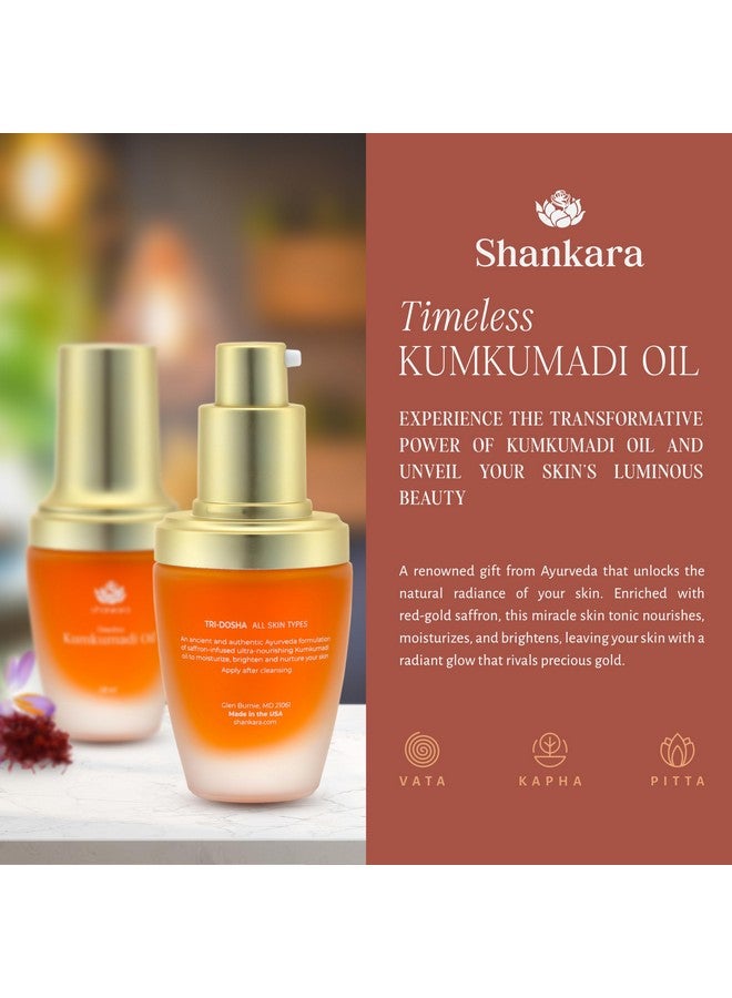 Shankara Kumkumadi Oil With Pure Saffron And Ayurvedic Herbs With Rose Aroma - Kumkumadi Tailam Dark Spot Remover Facial Oil For Hydrated, Moisturized, And Brighter Skin - Image 1