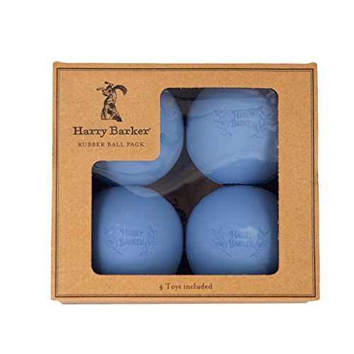 Harry Barker Natural Rubber Dog Fetch Balls Durable HighBounce Interactive Toy with Safety Air Vent TreatStuffable Rubber Balls for Dogs 3 Inch 4Pack - Image 1