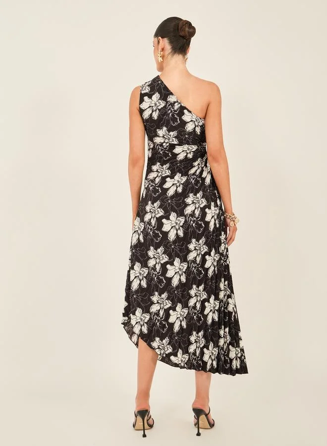 Styli Floral One-Shoulder Dress