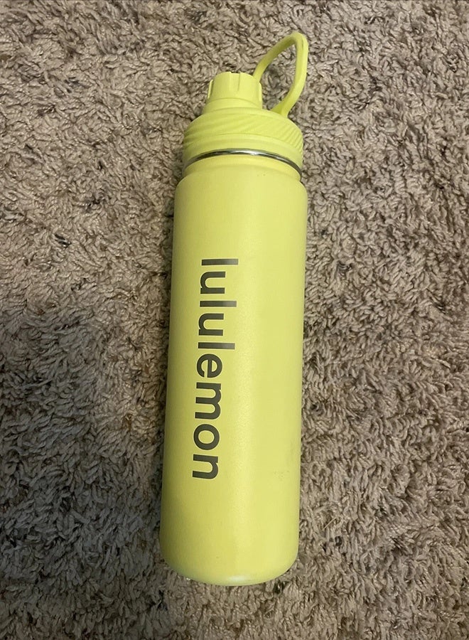Lululemon 24oz Stainless Steel Back to Life Sport Water Bottles With Push-Pull Lid and Straw, BPA Free - Image 2