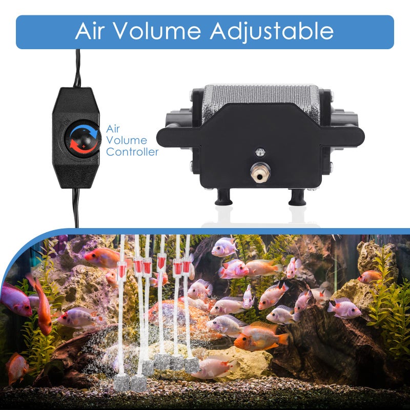 AquaMiracle Quiet Aquarium Air Pump 475GPH 0.03MPa 16W High Pressure Commercial Air Pump Pond Aerator Bubbler Hydroponics Air Pump Oxygen Pump for up to 1200 Gallon Water - Image 5