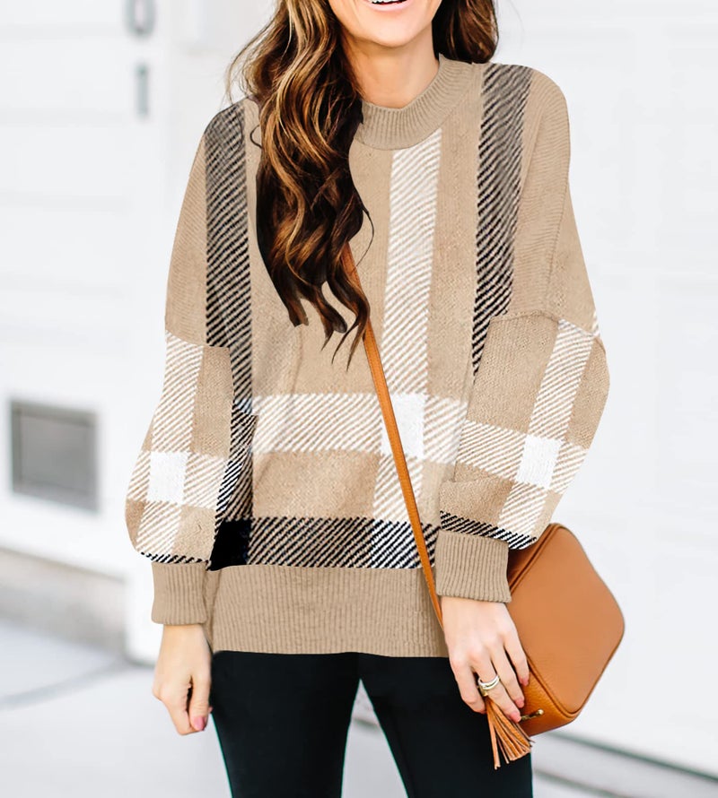 SAUKOLE Sweaters for Womens Causal Crewneck Batwing Sleeve Knit Tops Side Split Oversized Pullover Sweater Loose Jumper - Image 3