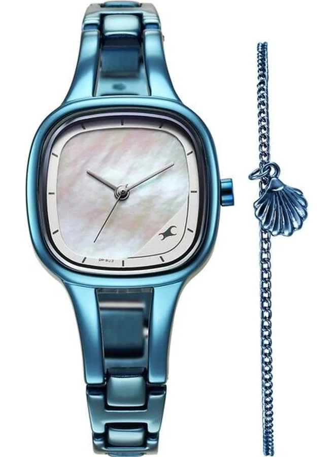 TITAN Women's Analog Display Watch With Blue Metal Strap - 6147QM01