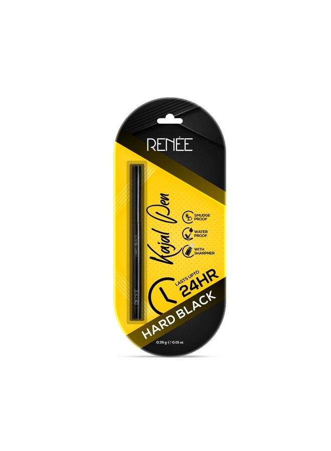 Renee قلم كاجال أسود صلب مع مبراة؛ قلم كاجال أسود يدوم لمدة 24 ساعة، 0.35 جم، لمسة نهائية غير لامعة، لون غني ومقاوم للتلطخ والماء مع تركيبة تطبيق بتمريرة واحدة - Image 4