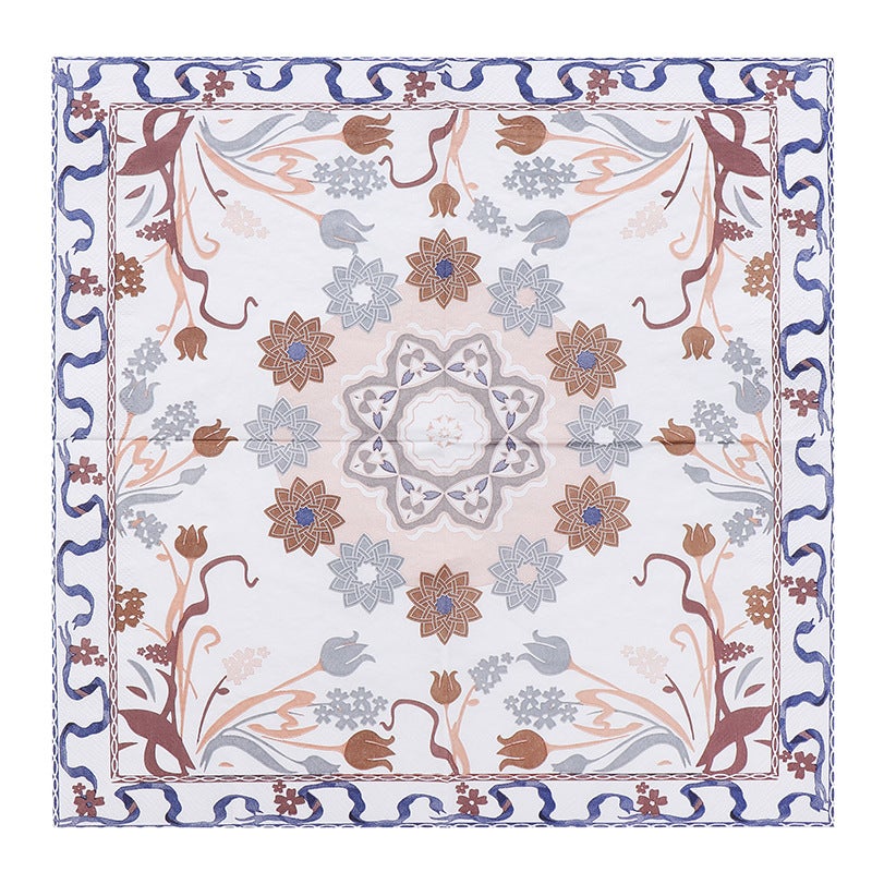 Supply Spot New Leaves Color Printing Napkin Paper Towel Western Restaurant Bakery For Facial Tissue - Image 1