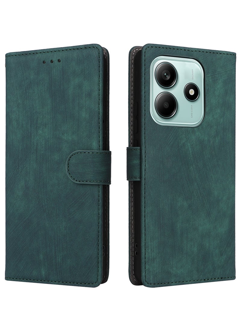 Generic For Xiaomi Redmi Note 14 5G / Xiaomi POCO M7 Pro 5G Cover with Hand Strap, PU Leather Full Body Protection Shockproof Flip Mobile Cover, RFID Anti-theft Brush Folio Wallet Case  - Image 3