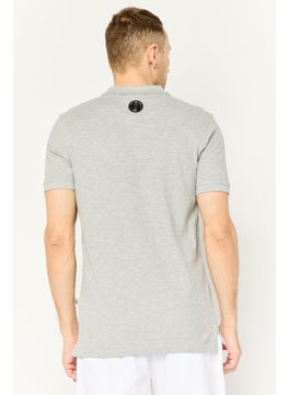 Plein Sport Men Sportswear Fit Short Sleeves Outdoor Polo Shirt, Grey  - Image 4