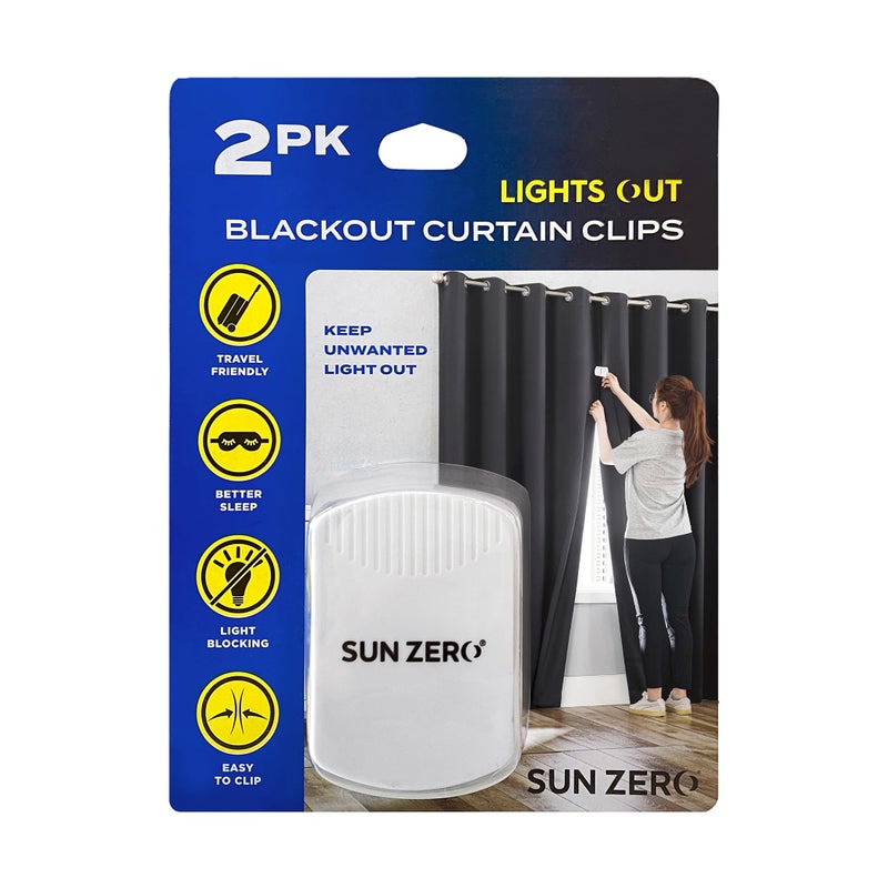Sun Zero Lights Out Blackout Curtain Clips Set of 2