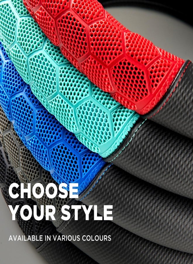 PIC AUTO Massage Steering Wheel Cover, Breathable Mint Football Pattern Material Spliced Leather Car Wheel Protector, Car Interior Accessories, Universal Fit 14.5"-15.5" for Cars, Trucks, Van, SUV - Image 5