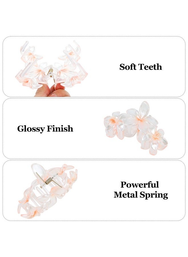 أماريفير مشابك شعر من Amariver مكونة من 4 قطع على شكل زهرة لامعة - مخالب شعر سميكة/رفيعة غير قابلة للانزلاق، إكسسوارات شعر قوية التثبيت للنساء والفتيات - Image 2