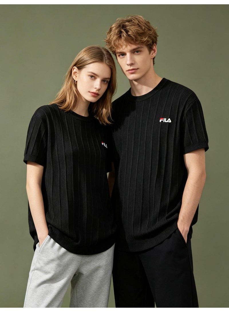 فيلا FILA men's and women's short-sleeved T-shirts with vertical pits and round neck knitted. - Image 3
