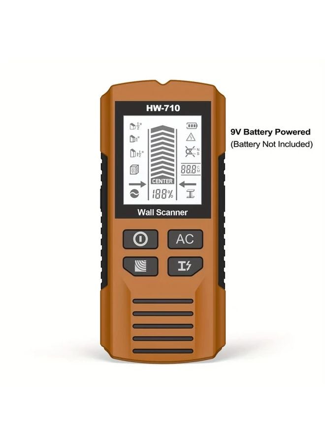 Brown Digital Wall Scanner Detector For Studs Metal AC Wire Cable PVC Pipe - Image 1