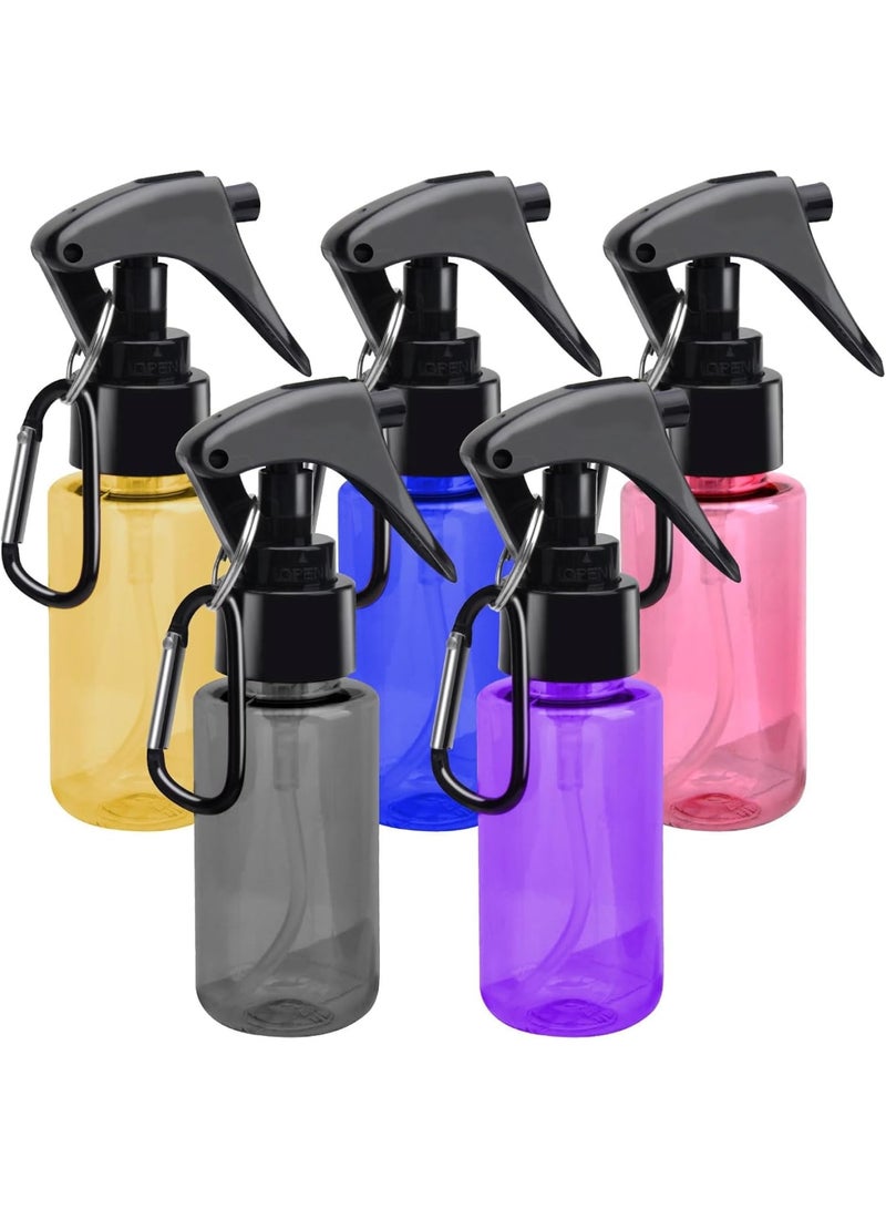 SYOSI Spray Bottles, 5-Pack Mini 60ml Atomiser Bottles with Clip, Portable Refillable Spray Bottle for Alcohol Hair Care Cleaning Travel, Leak-Proof Lightweight Travel Bottle - Image 1