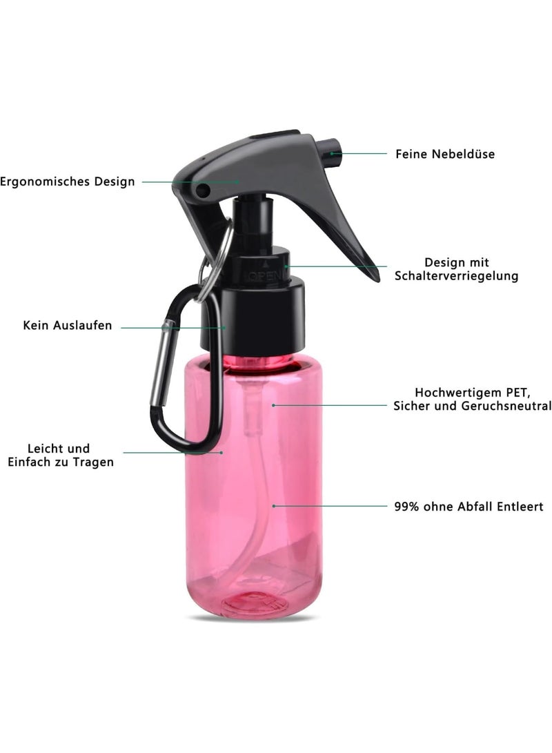 SYOSI Spray Bottles, 5-Pack Mini 60ml Atomiser Bottles with Clip, Portable Refillable Spray Bottle for Alcohol Hair Care Cleaning Travel, Leak-Proof Lightweight Travel Bottle - Image 3