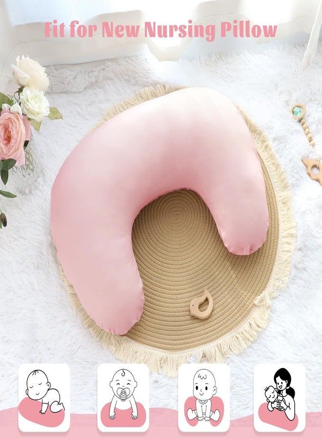 Hooyax Waterproof Nursing Pillow Cover, Stretchy Nursing Covers for New-Designed Breastfeeding Pillows, Adorable Infant Feeding Pillow Slipcover for Baby Boy and Girls (Pink) - Image 4