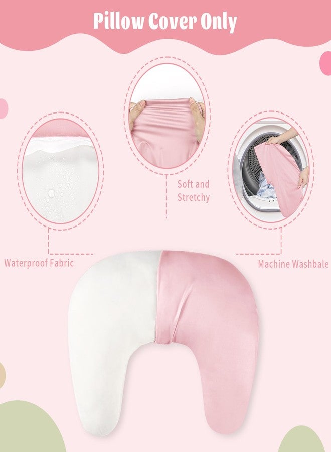 Hooyax Waterproof Nursing Pillow Cover, Stretchy Nursing Covers for New-Designed Breastfeeding Pillows, Adorable Infant Feeding Pillow Slipcover for Baby Boy and Girls (Pink) - Image 5