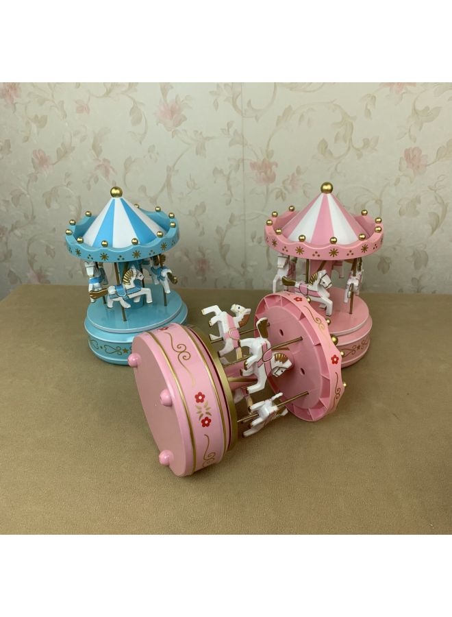 Cake Jewelry Small Carousel Music Box Ornaments Birthday Gift Children's Boutique Toys Trojan Decoration-Color:B607 Pink Flowers - Image 4