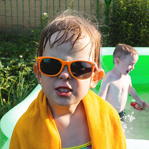 MIAHART 12 Pack Kids Party Sunglasses Bulk Summer Party Favors Retro Glasses for Boys and Girls Birthday Party Supplies, Orange - Image 5