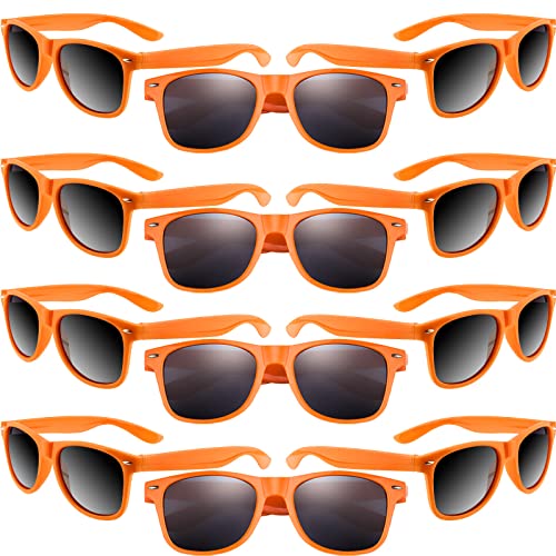 MIAHART 12 Pack Kids Party Sunglasses Bulk Summer Party Favors Retro Glasses for Boys and Girls Birthday Party Supplies, Orange - Image 1