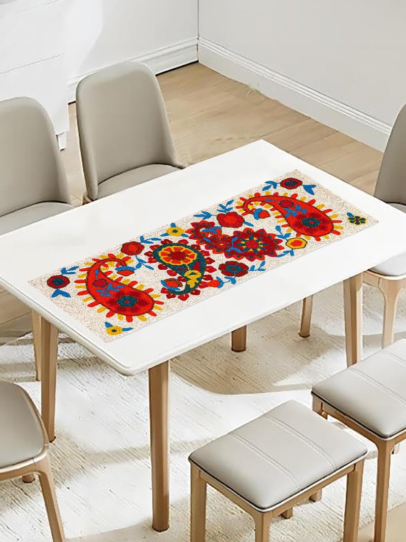 AIVIK Premium Handcrafted Beautiful Beaded Dinning Table Runner 1336 Paisley Desgin - Image 2