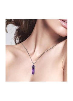 Fayrouz Jewellery Crystal necklace with a hexagonal pendant in the shape of a pendant (18-inch stainless steel chain) for unisex and suitable for all occasions from Fayrouz Jewelry.  - Image 4