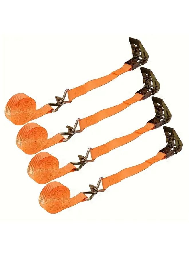 Heavy Duty Double Hook Locking Cargo Tie Down Strap Orange 19685inch Secure Moving - Image 2