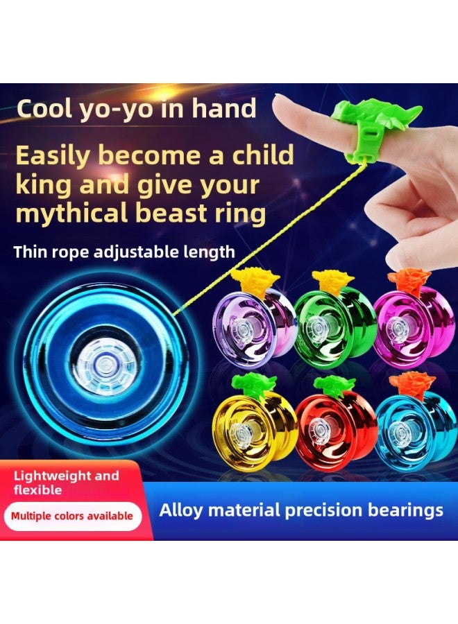 Alloy Yo-yo Entry-type Dead Sleep Live Sleep Yoyo Ball Competitive Yo-yo Wholesale-Color: Red Model-alloy Yo-yo (animal Head Ring + Colorful Rope) 65g - Image 2