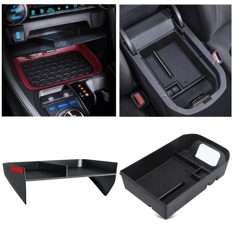DIAMOOKY Upgraded Center Console Organizer Compatible with Toyota RAV4 2025 2024 2023 2022 2021 2020 2019 Interior Accessories, Gear Shift Storage Tray Secondary Box Insert Divider - 2pcs - Image 1