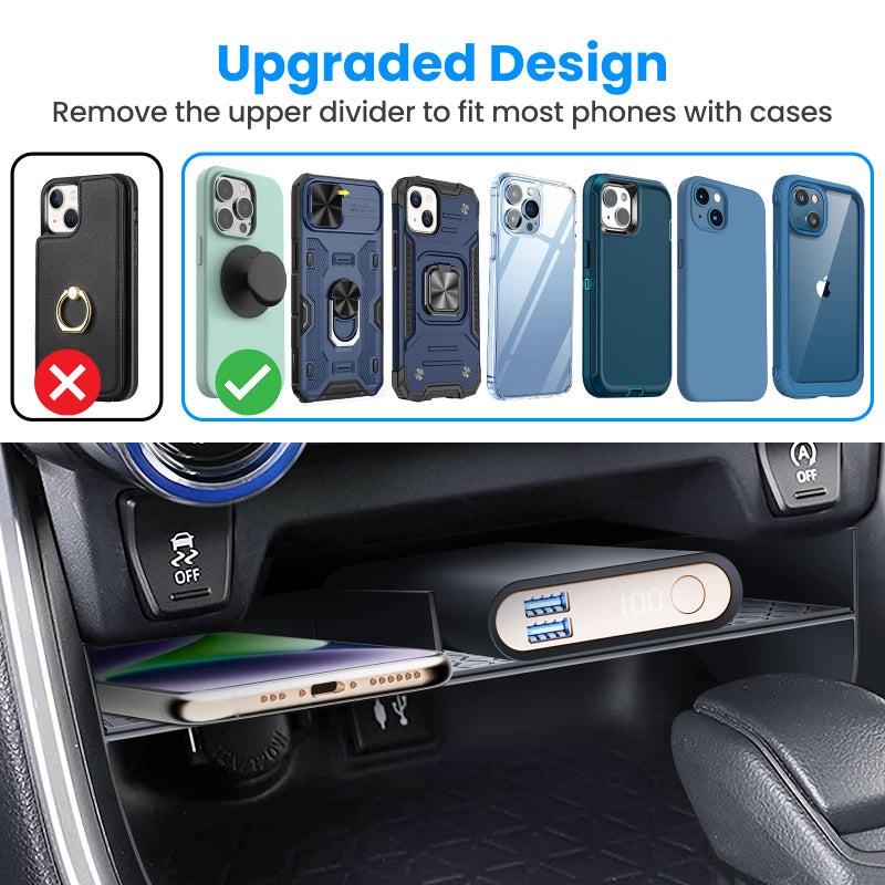 DIAMOOKY Upgraded Center Console Organizer Compatible with Toyota RAV4 2025 2024 2023 2022 2021 2020 2019 Interior Accessories, Gear Shift Storage Tray Secondary Box Insert Divider - 2pcs - Image 2