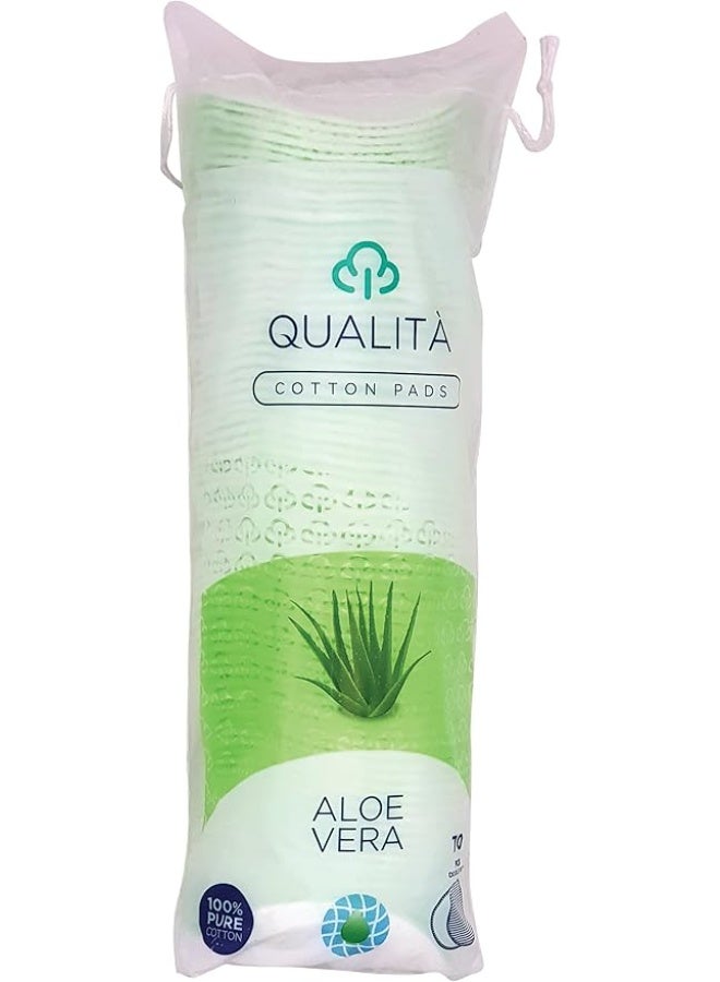 كواليتا قطن إزالة المكياج بخلاصة الألوفيرا – 70 قطعة