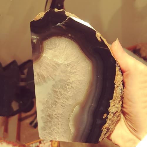 JIC Gem 1 Pair(6 to 8 Lbs) Natural Agate Bookends Decorative geode Book Ends for Heavy Books with Rubber Bumpers Crystal Bookends for Shelves and Office Decoration - Image 4