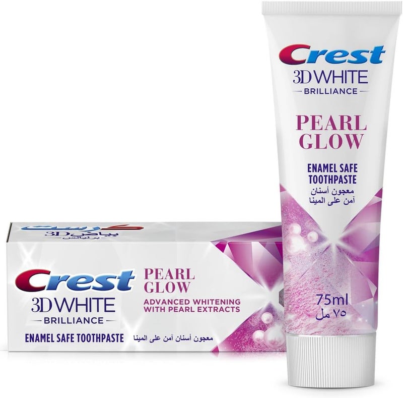 Crest 3D White Brilliance Pearl Glow Toothpaste, 75 ml - Image 1