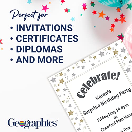 Geographics Stars & Swirls Design Paper, Letter Size, White, 40 Sheets - Image 3