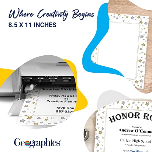 Geographics Stars & Swirls Design Paper, Letter Size, White, 40 Sheets - Image 4