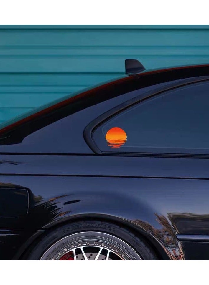 Sunset-Themed Waterproof Decal Stickers (2-Pack) – For Cars/Motorcycles/Laptops/Skateboards/Bikes/Windows/Fuel Tanks & DIY Customization - Image 3