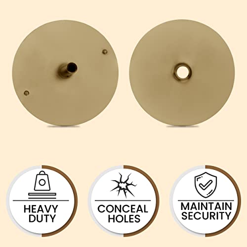 NU-SET Lock | Steel Plate Door Hole Cover | Door Lock Hole Cover with Brass Finish | Home Improvement & Door Hardware (Brass) - Image 3