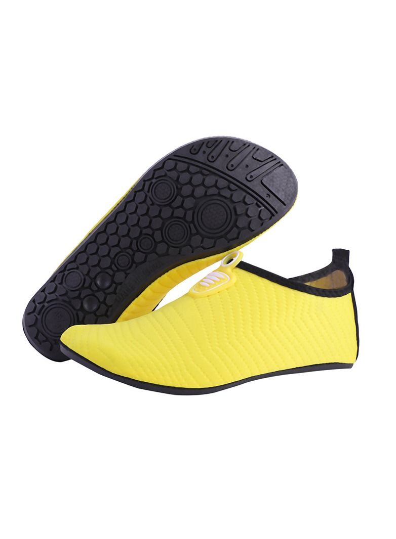 Loquat Men/Women Rubber Thick Soled Beach Socks, Shoes, Swimming Shoes Yellow 